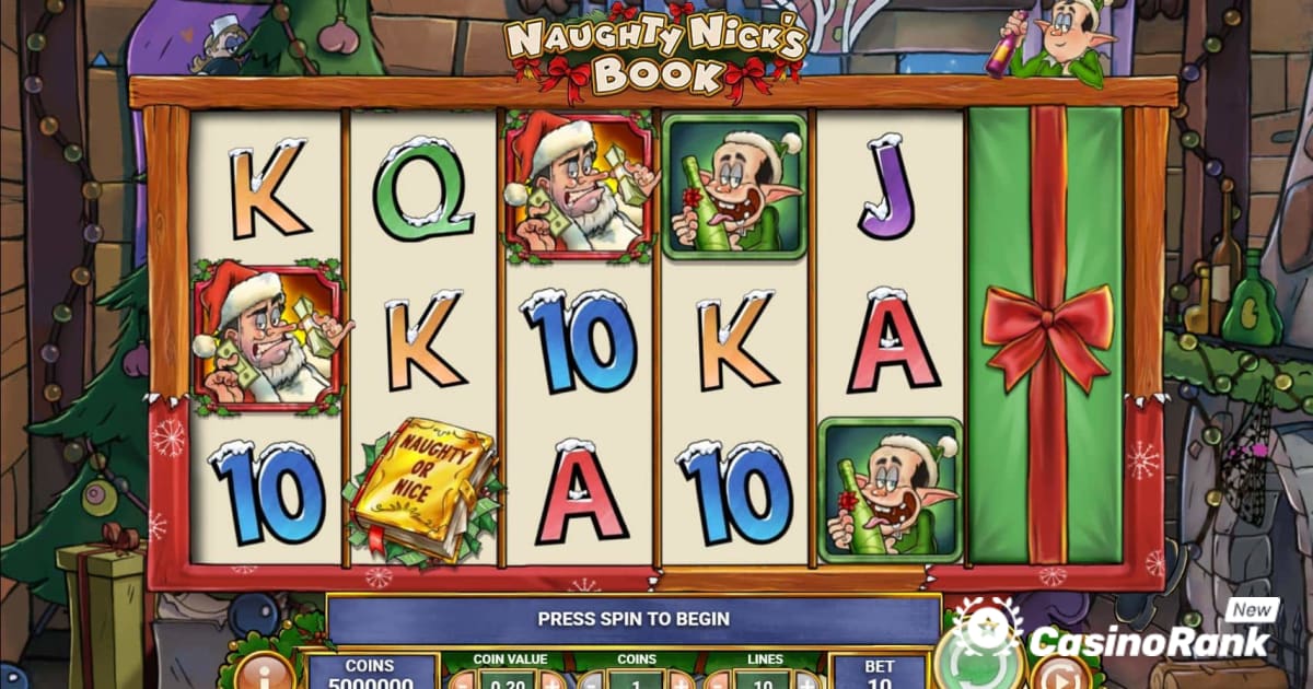 体验 Play'n Go 最新的圣诞主题老虎机：Naughty Nick 的书
